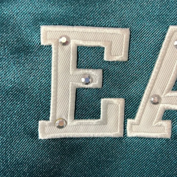 NFL Team Apparel Women’s Philadelphia Eagles Short Sleeve Embroidered Laceup Top - Picture 5 of 7